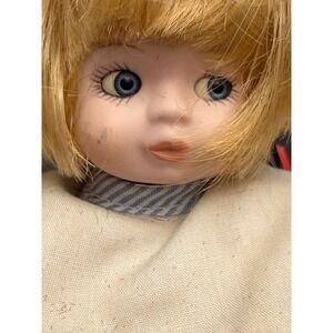 Classic Creations Handcrafted Porcelain Doll Blonde Blue‎ Eyes Sailor Romper 8"